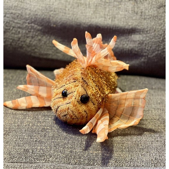 GANZ Webkinz Lion Fish 9" Plush Beanie HM 355 Orange Striped - Picture 1 of 5